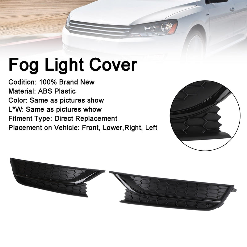 2PCS Volkswagen Passat 2012-2015 Front Driving Fog Light Cover Black