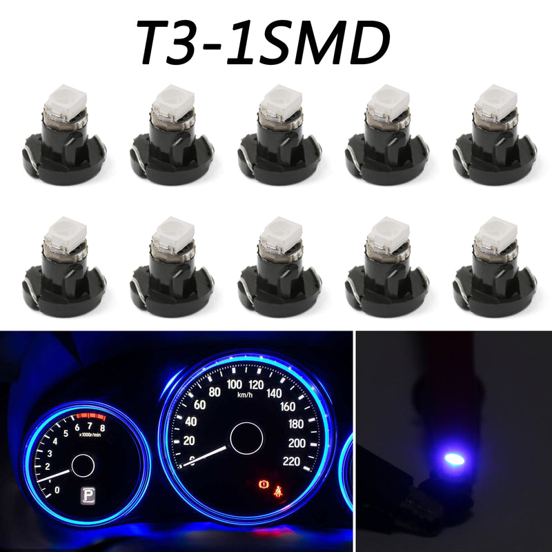 10pcs T3 Neo Wedge Led Bulbs Instrument Panel Cluster Interior Lights Pure Blue Generic