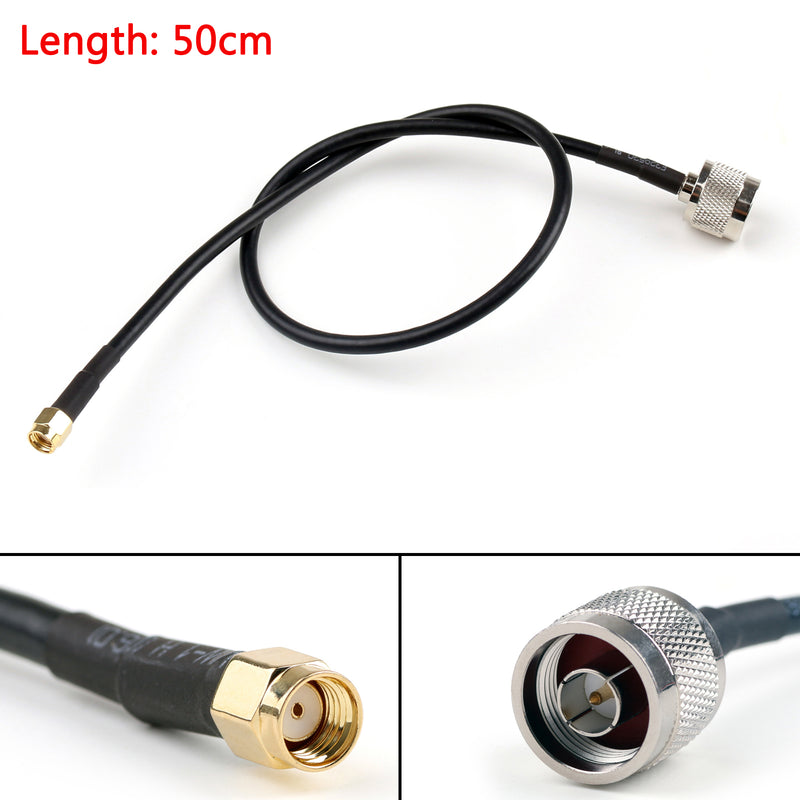 50cm RG58 Cable N Male Plug To RP.SMA Male Jack Straight Crimp Coax Pigtail 20in