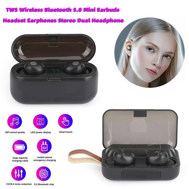 Mini 9D Stereo Headphones Earbuds Bluetooth 5.0 Headset Wireless TWS Earphones