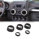 Air Condition Knob Cover For Wrangler JK 11-17 Compass Patriot 10-16 Black/Carbon Generic