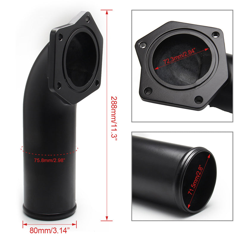 2008-2010 Ford F250 F350 F450 F550 Powerstroke Diesel 6.4L 4" Exhaust Pipe & EGR Valve Delete Kit + Intake Elbow DIECAST