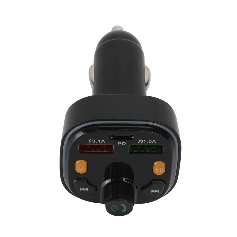 18W FM Transmitter External Microphone Dual USB PD Type C Fast Charger Bluetooth 5.0 Handsfree Car FM Modulator 3.1A PD