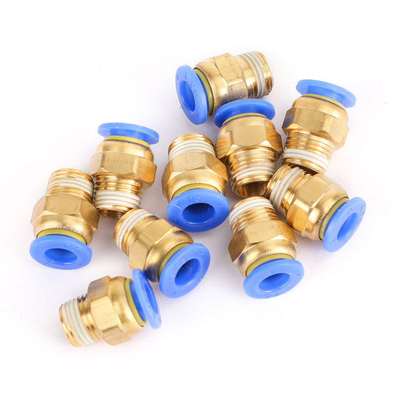 Male Straight Push In To Connect Air Fitting Tube OD 4/6mm x NPT 1/4 1/8"