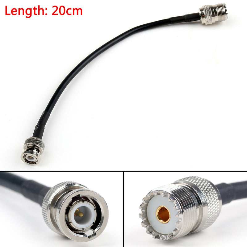 20cm RG58 Cable BNC Male Plug To SO239 UHF Female Jack Straight Pigtail 8in