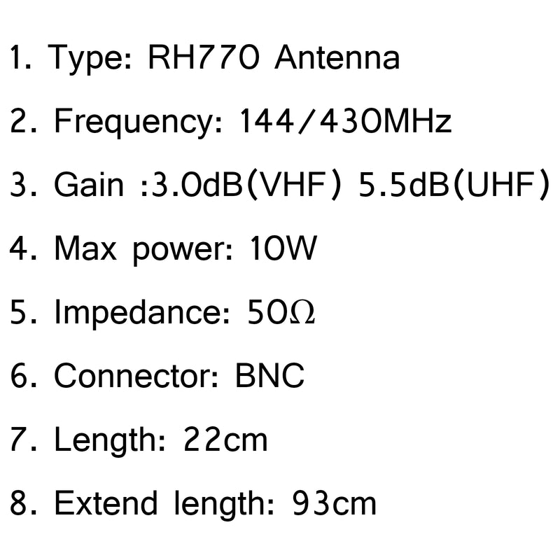 1Pcs RH770 BNC Telescopic Dual Band Antenna For Motorola ICOM Kenwood Radio