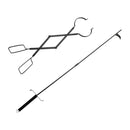 2PCS Hearth Tool Fireplace Set Fire Tools Set Campfire Tongs Fire hook Black