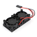 Double Dual Cooling Fan Square Fan Module With Heatsink for Raspberry Pi 4B 3B+