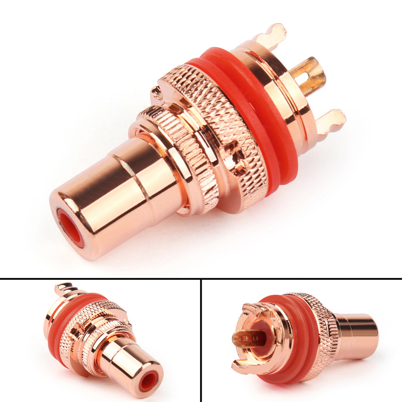 4PCS Red RCA Female Socket Chassis Connector High Quality Copper Jack