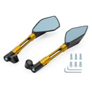 Universal CNC Aluminum Motorcycle Handlebar Rear View Mirrors Blue Anti-glare Mirror for Honda for Yamaha for Suzuki Generic