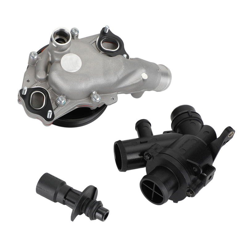 Jaguar 2010 - 2015 XK XKR XKR-S Water Pump w/ Bolts Gaskets Connector + Thermostat Kit