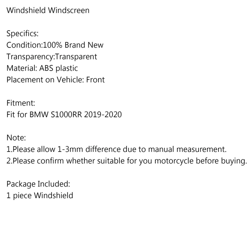 Windshield Windscreen Wind Shield Protector for KAWASAKI Z900 2017-2019 Generic