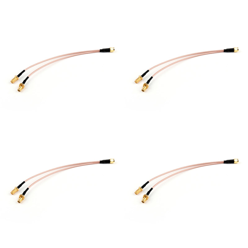 4Pcs 20cm RG316 Y Type 1 SMA Male Plug to 2 SMA Female Jack Branch Pigtail Cable 8in