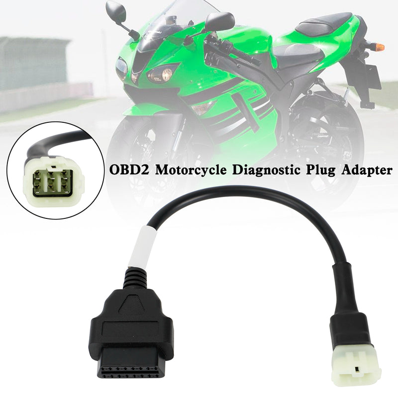 Kawasaki Motorcycle Scooter ATV Cable OBD2 6 Pin Diagnostic Plug Adapter