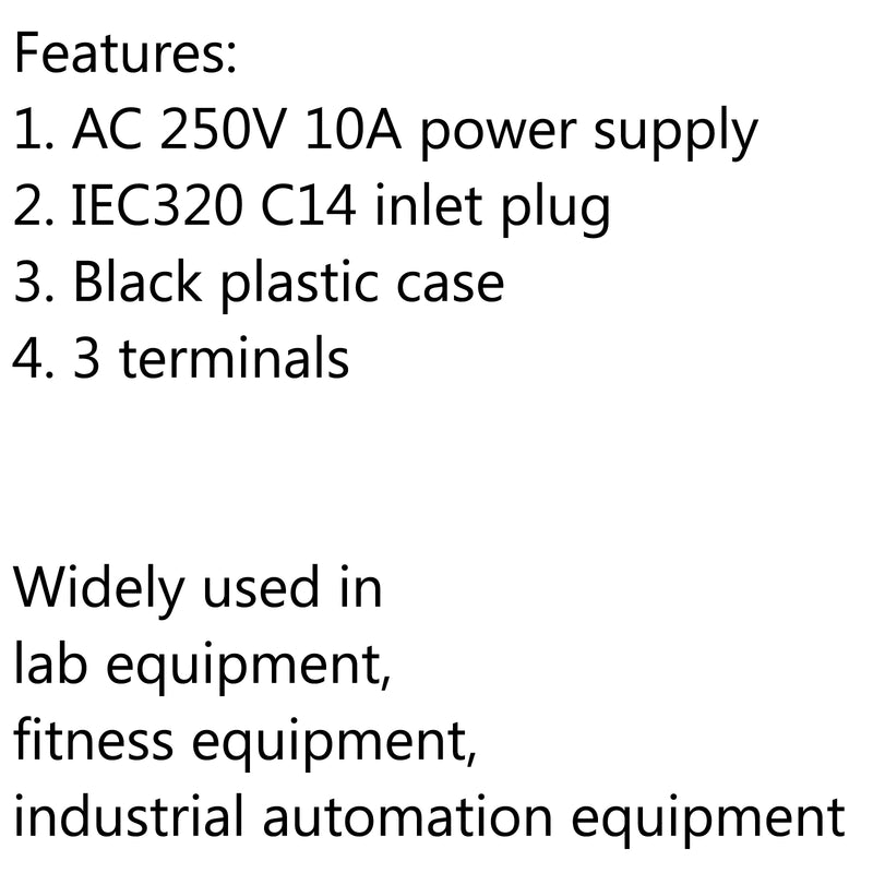 20PCS IEC320 C14 3 Pin Screw Mount Male Power Socket 10A 250V For Boat AC-04