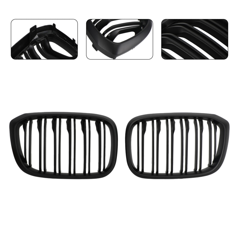 2PCS Kidney Grill Grille 51138469959 fit BMW G01 X3 G02 X4 2018-2021 Matt Black