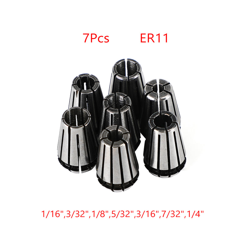 7Pcs ER11 Spring Collet 1/16"-1/4" For CNC Milling Lathe Tool Workholding