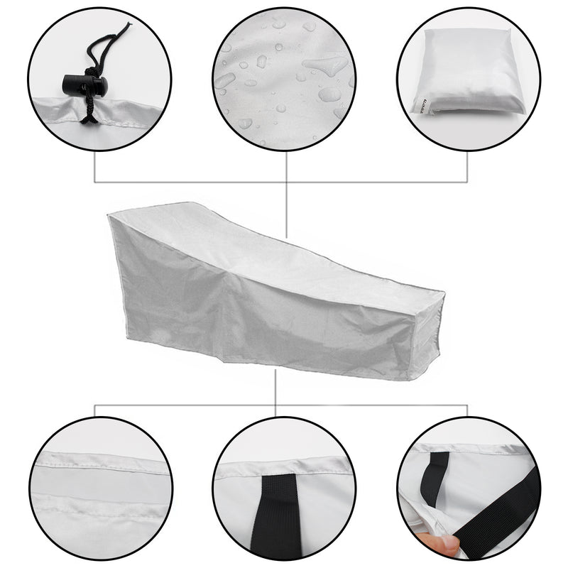 Waterproof Silver Sun Lounge Chair Dust Oxford Outdoor Garden Furniture Cover