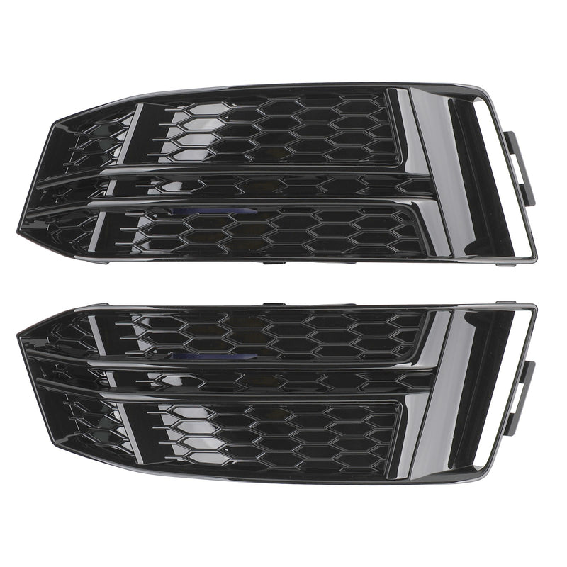 2016-2018 AUDI A4 B9 S-LINE Bumper Grille Black Front Fog Light Cover