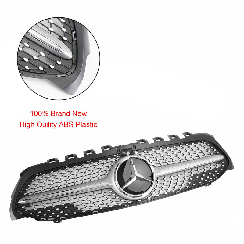 Benz A-Class W177 2019-2023 Diamond Front Bumper Grille Black/Chrome