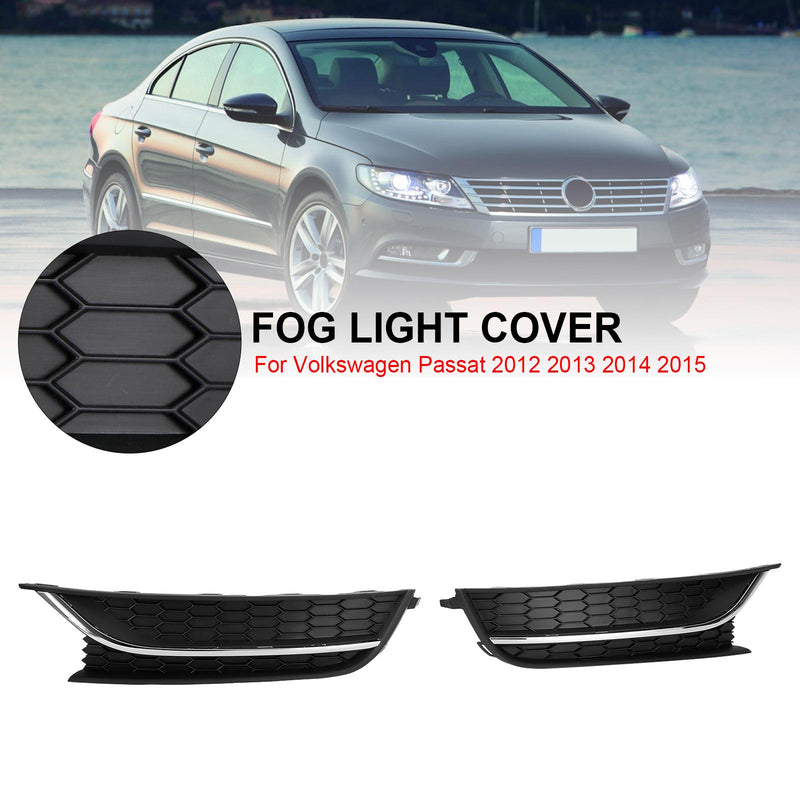 2PCS VW Passat 2012-2015 Front Driving Fog Light Cover Black/Chrome