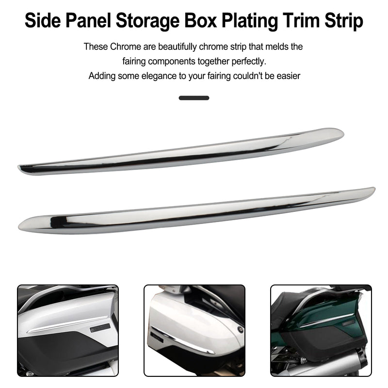 Chrome Side Panel Storage Box Plating Trim Strip For BMW K1600GTL 2011-2018 Generic
