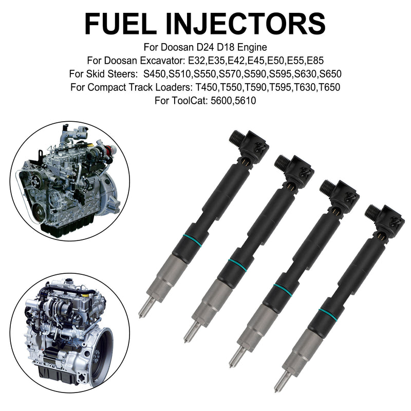 Skid Steers S450,S510,S550,S570,S590,S595,S630,S650 4PCS Fuel Injectors 400903-00074D Generic