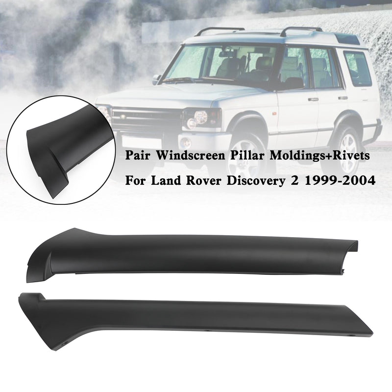Land Rover Discovery 2 1999-2004 Pair Windscreen Pillar Moldings+Rivets