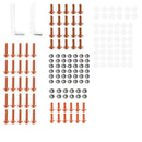 158x Motorbike Orange Fastener Clip Screw Kit Windscreen Fairing Bolt Universal Generic