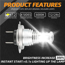 LED Headlight 6000K 2000W 300000LM Low Beam bulbs High Power Generic