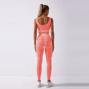 2Pcs Womens Snake Skin Pants Set Lounge Wear Tracksuit Yoga Gym Sport Suit