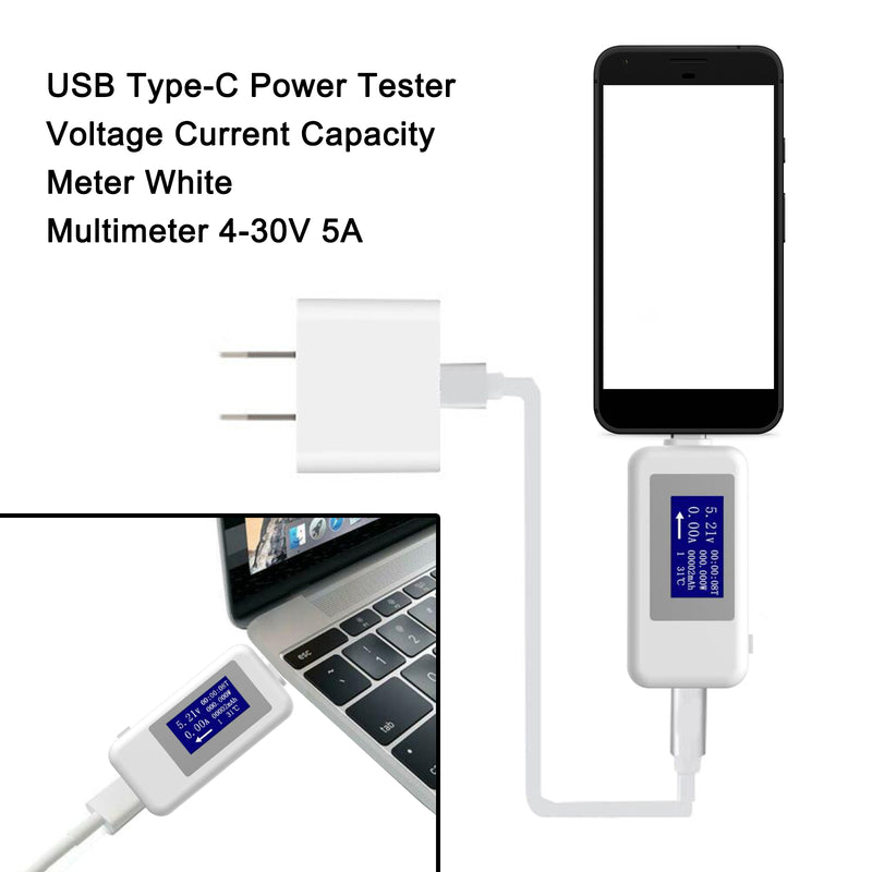 USB Tester Type C LCD Current Voltage Charger Capacity Monitor Power Time Meter