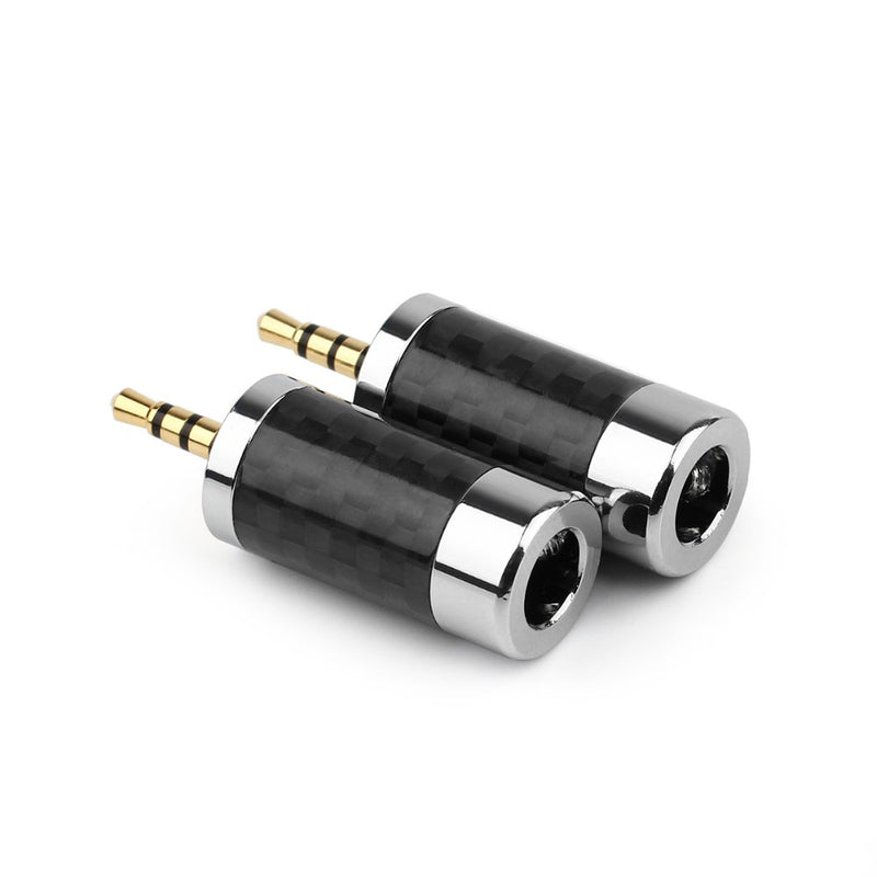 5PCS 2.5mm 4 Pole Stereo Carbon Fiber Earphone Male Pins Wire Connector Black