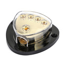 Nickel Plated plastic housing Heat resistant Splitter Distribution Block 0 Ga In 4x4 Ga Out Car Audio AWG 12V Clear Cover for Car Audio Marine