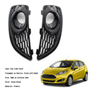 Pair Grille Gloss Black Front Fog Light Lamp Cover Fit Ford Fiesta 2013-2017 Generic