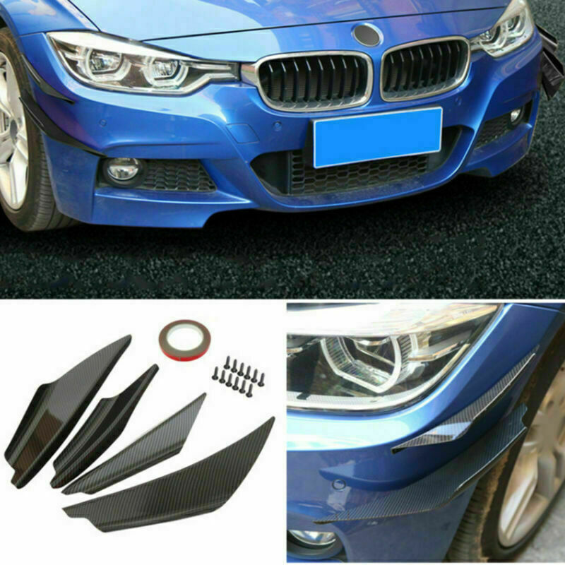 4pcs Universal Car Front Bumper Fins Body Splitter Spoiler Canards