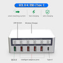 Multiport Quick USB Charger Station With Wireless Charging Pad LCD Display AU