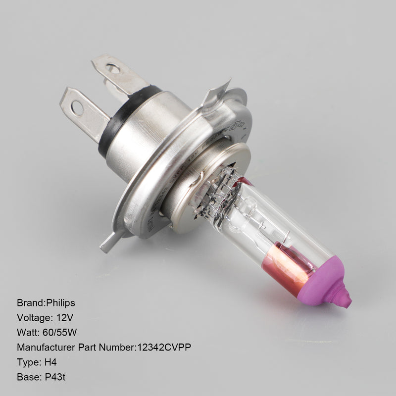 For Philips 12342CVPP Car Standard Halogen Headlight H4 12V60/55W P43t