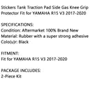 Pair Tank Protector Side Tankpad Fit For Yamaha R15 V3 2017-2020 Rubber Black Generic