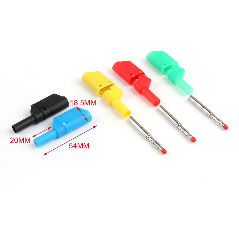 60 Pcs Seal Insulated Safety Protection 4mm Banana Plug 5 Colors