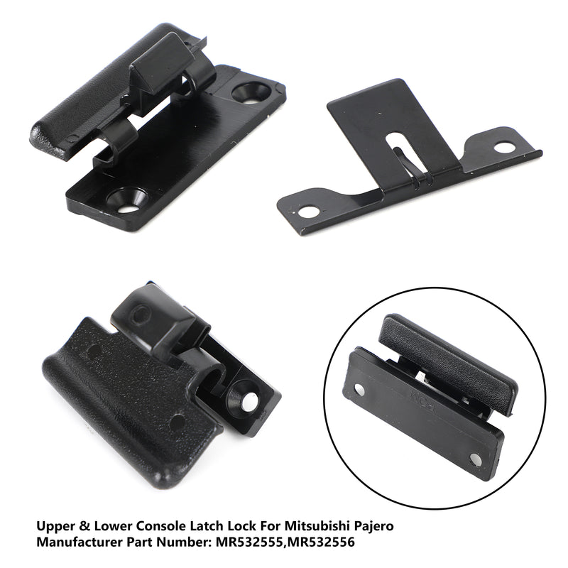 Pair Armrest Box Cover Upper & Lower Latch Clip For Mitsubishi Pajero 2001-2006