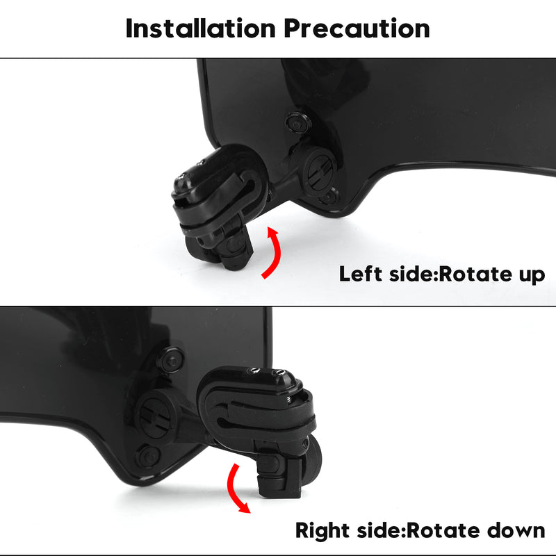 Motorcycle Adjustable Clip On Windshield Extension Spoiler Wind Deflector