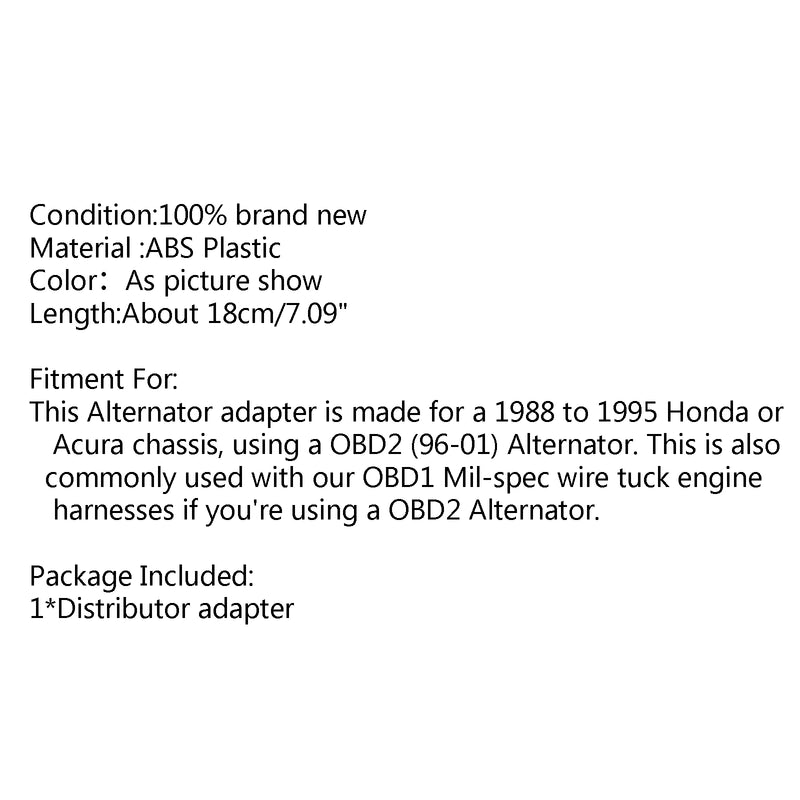 Obd0 & Obd1 Chassis To Obd2 Alternator Adapter Jumper Eg Dc Fits For Honda Civic Generic