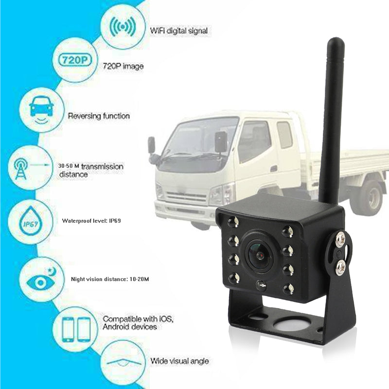 WiFi Wireless Car Truck RV Trailer Rear View Backup Camera CCTV For iOS Android