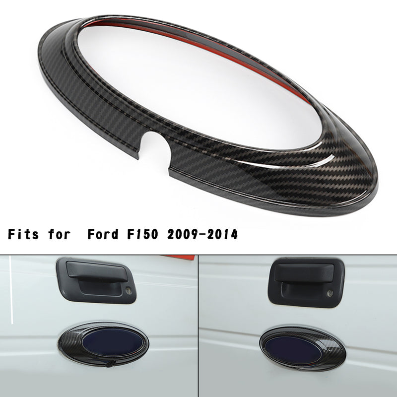 Carbon Fiber Rear Car Logo Emblem Badge Ring Cover For Ford F150 2009-2014 Generic