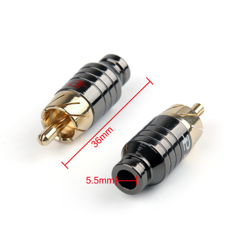 10 Pcs Brass Gold Plated RCA Male Plug Adapter Connector soldering