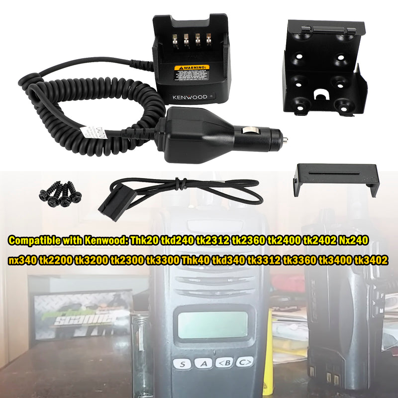 KVC-19 12-24V Car Battery Charger For TK2312 TK3312 TK2400 TK3400 NX340 Radios
