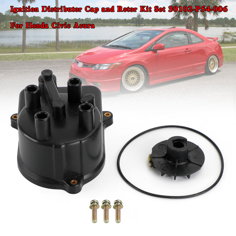 Ignition Distributor Cap and Rotor Kit Set 30102-P54-006 For Honda Civic Acura Generic