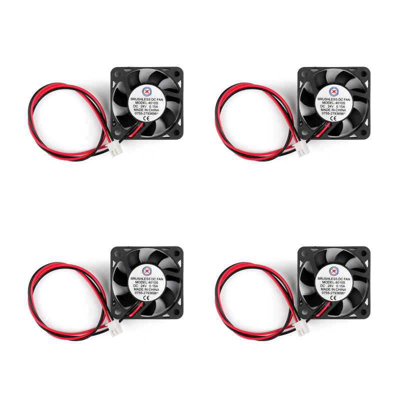 4Pcs DC Brushless Cooling PC Computer Fan 24V 4010s 40x40x10mm 0.15A 2