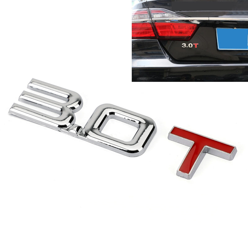 3.0T 3D Metal Emblem Badge Sticker For Audi A3 A4 A5 A6 A7 B6 B7 B8 Q3 Q5 Q7 TT Generic